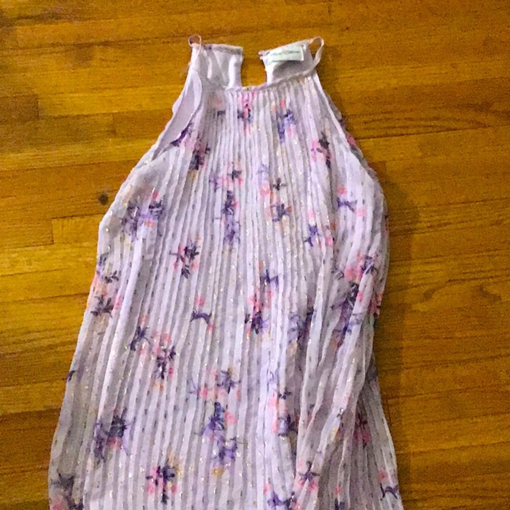 Rare Editions girls 10/12 purple dress with sleeveless button down jean top